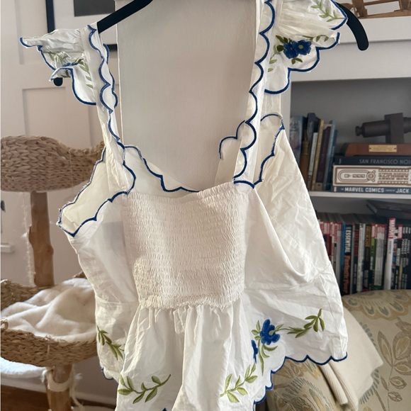 Maeve Top with Blue Floral Embroidery - Picture 3 of 4